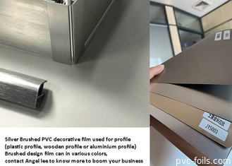 d'argento metallico del film decorativo a prova di fuoco del PVC di 1240mm spazzolato