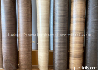 0.18mm Golden Oak Wood Grain PVC film per mobili per profilati di plastica