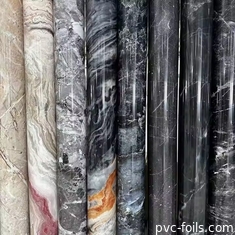 Film decorativo in PVC di marmo stampato digitalmente per pannelli di mobili e progetti di laminazione