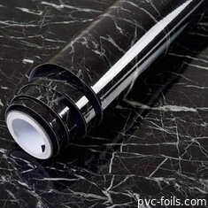 Film a membrana di marmo ad alto lucido per armadi di cucina Film laminato resistente agli graffi