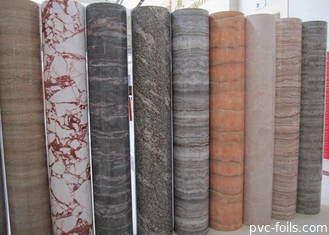 Alta copertura della mobilia del rotolo di film della laminazione del PVC del marmo di lucentezza decorativa