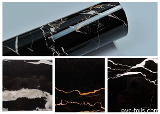 Involucro di marmo del vinile della decorazione del granito del PVC del nero autoadesivo domestico del film per i controsoffitti
