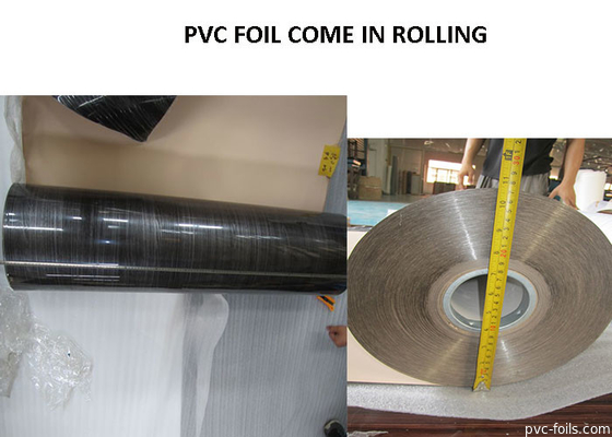 Pellicola per mobili in PVC per interni in tinta unita da 0,30 mm con venature del legno per credenza