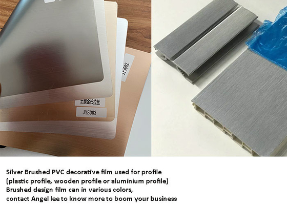 PVC spazzolato d'argento metallico che avvolge film per anti di profilo della struttura graffiato