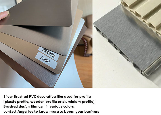 PVC spazzolato d'argento metallico che avvolge film per anti di profilo della struttura graffiato