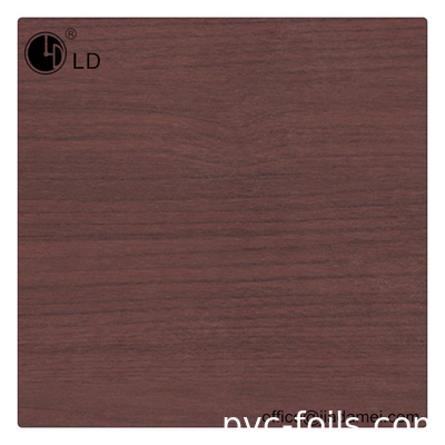 Pellicola decorativa in PVC color legno marrone mogano da 0,12 mm per il rivestimento di profili in plastica