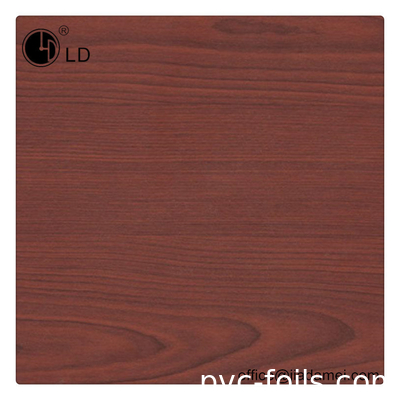 Pellicola decorativa in PVC color legno marrone mogano da 0,12 mm per il rivestimento di profili in plastica