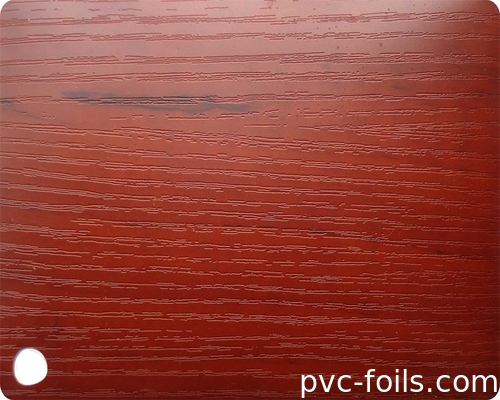 Film di laminazione in PVC di quercia d'oro per la decorazione della superficie del pannello di vetrina di plastica