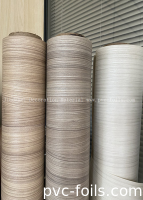 Film decorativo a rotoli di PVC di finitura in legno bianco per porte a membrana