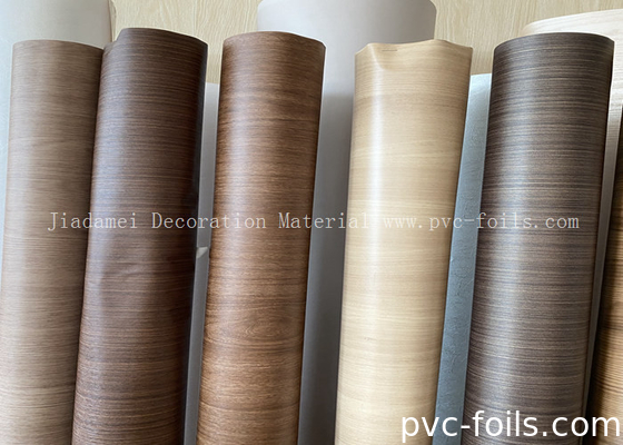 Film in PVC decorativo in rotoli Film per mobili a grano di legno per la produzione di pannelli in WPC