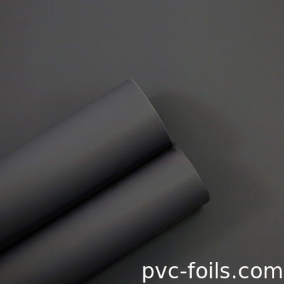 Fogli decorativi in PVC di colore grigio scuro per la decorazione delle superfici interne, super matt
