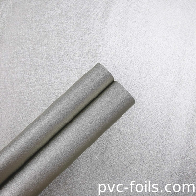 Film decorativo in PVC in argento metallico per arredi interni, laminazioni di porte