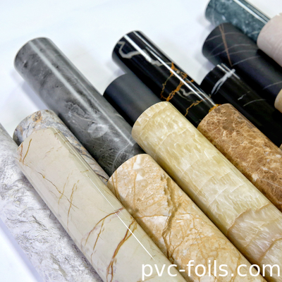 Film decorativi in PVC a granello di marmo ad alto lucido per la laminazione 2D