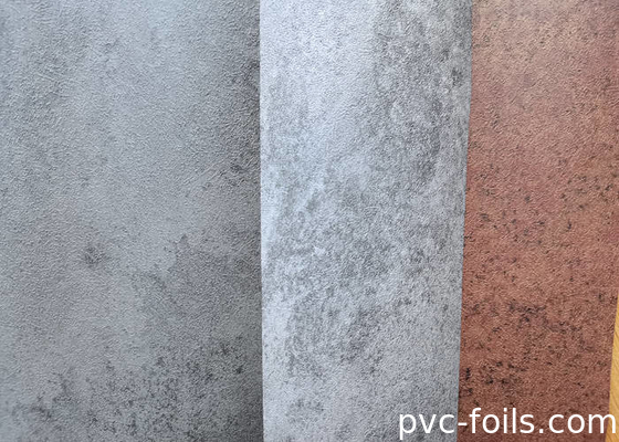 Film decorativo in PVC con texture di cemento grigio moderno per pannelli murari