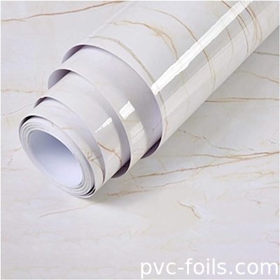 Film decorativo in PVC a granello di marmo ad alto lucido per banchi e superfici interne