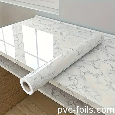 Proof Oil Bianco Marmo Self Adhesive PVC Film Decorativo Easy Adesivo Per Decorazione Domiciliare fai da te