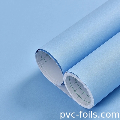Blu Color Solid Self-Adhesive PVC Film Matte Embossed- Peel And Stick per rivestimento dei mobili