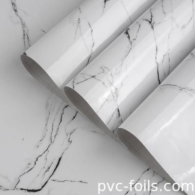 Adesivi in vinile in PVC di marmo di alta lucentezza resistenti all'acqua e durevoli