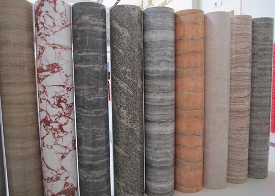 Alta copertura della mobilia del rotolo di film della laminazione del PVC del marmo di lucentezza decorativa