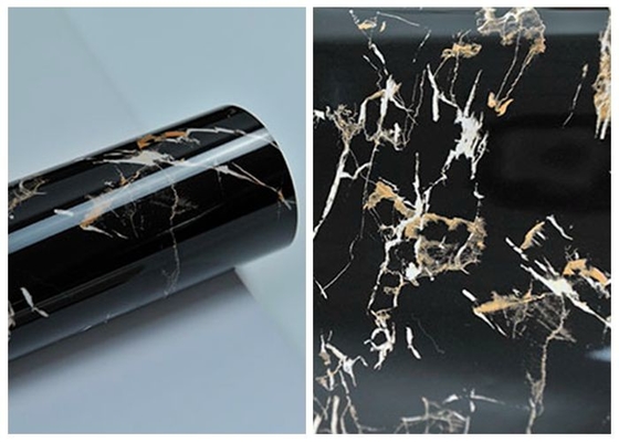 Involucro di marmo del vinile della decorazione del granito del PVC del nero autoadesivo domestico del film per i controsoffitti