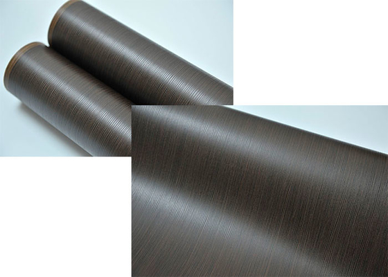 Emboss Pvc 3D Membrana Foil Roll Nero Grano di Legno Larghezza 1400mm